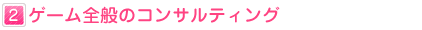 ２：ゲーム全般のコンサルティング